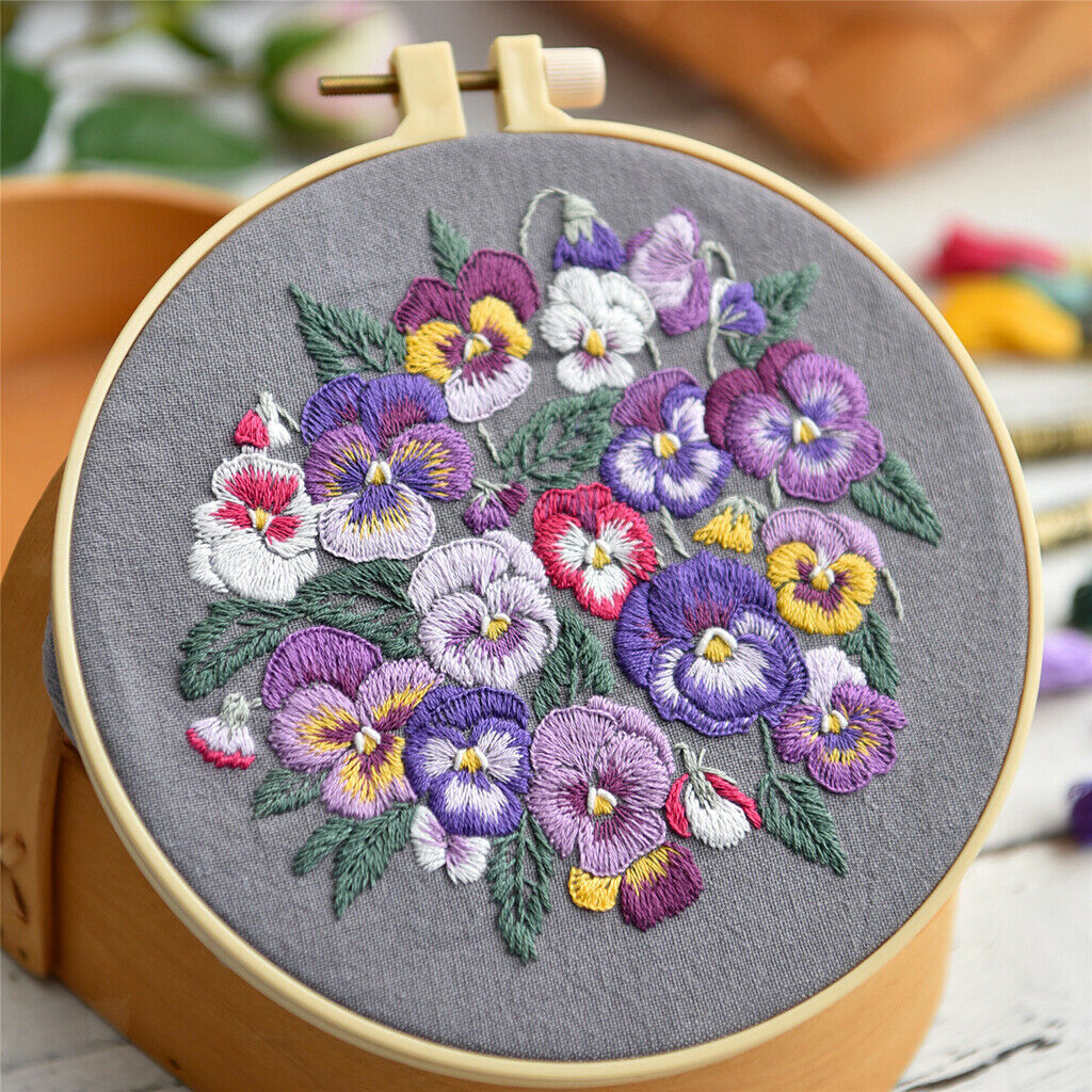 Premium Embroidery Craft Set Beginner Home DIY Material Needles Fabric