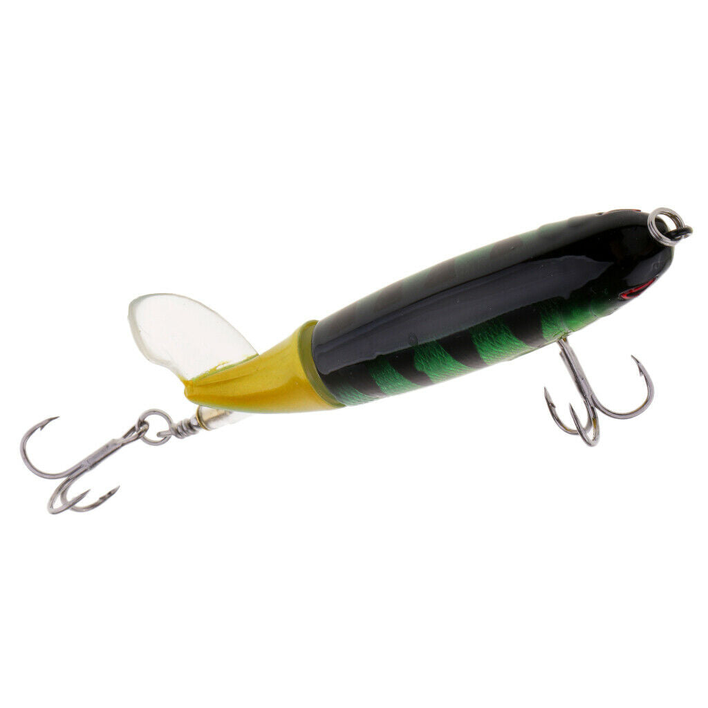 2pcs Plastic Whopper Popper Fishing Lures Floating Topwater Hard Baits Blue &