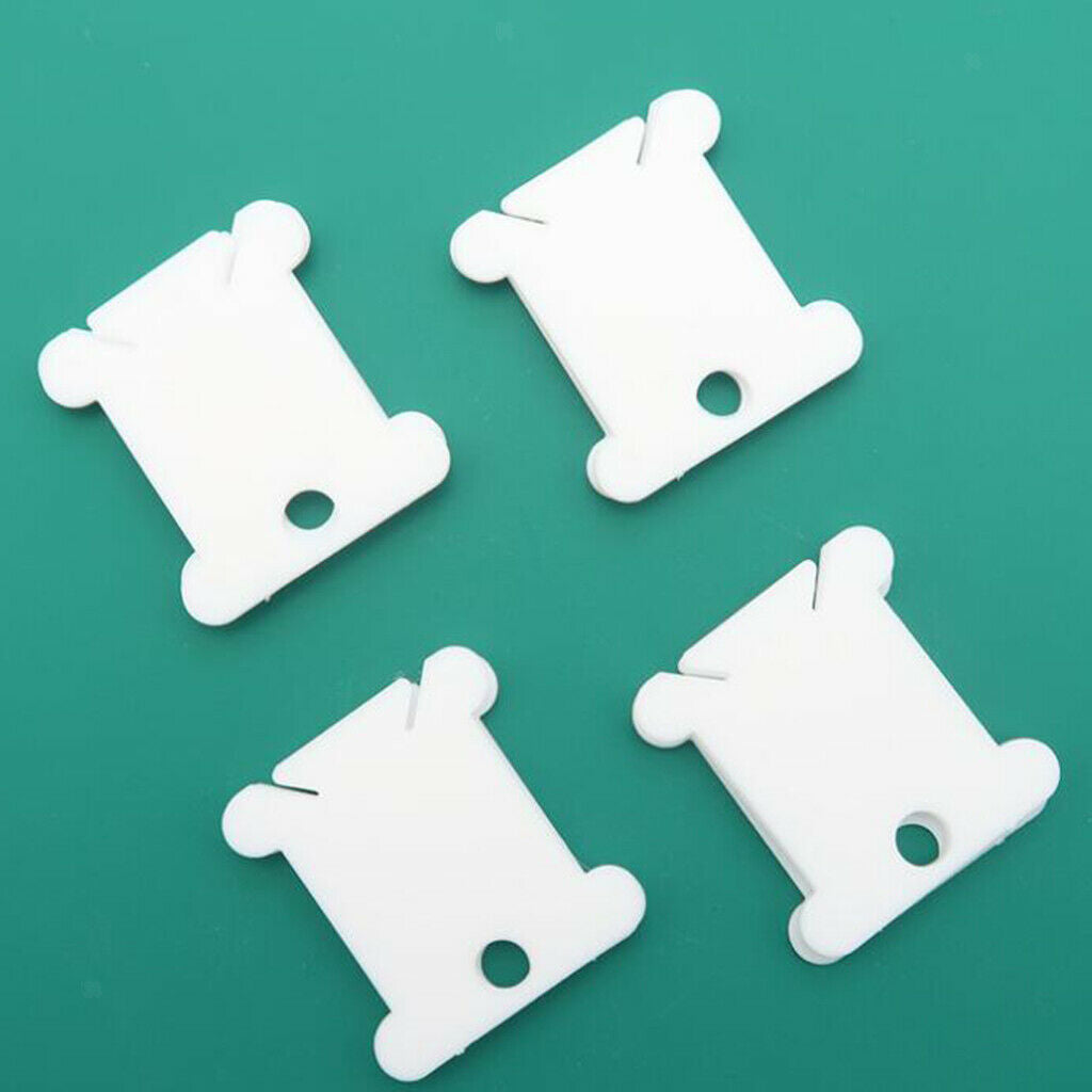 120x Plastic Bobbins Embroidery Floss Storage Cross Stitch Thread Holder White