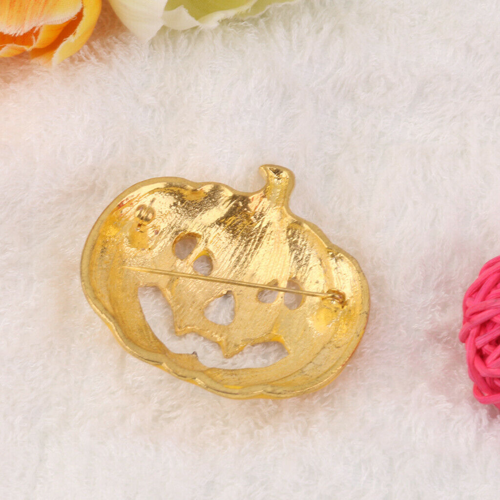 Angry Face Pumpkin Brooch Pin Decor for Halloween Party Favor Gift Yellow