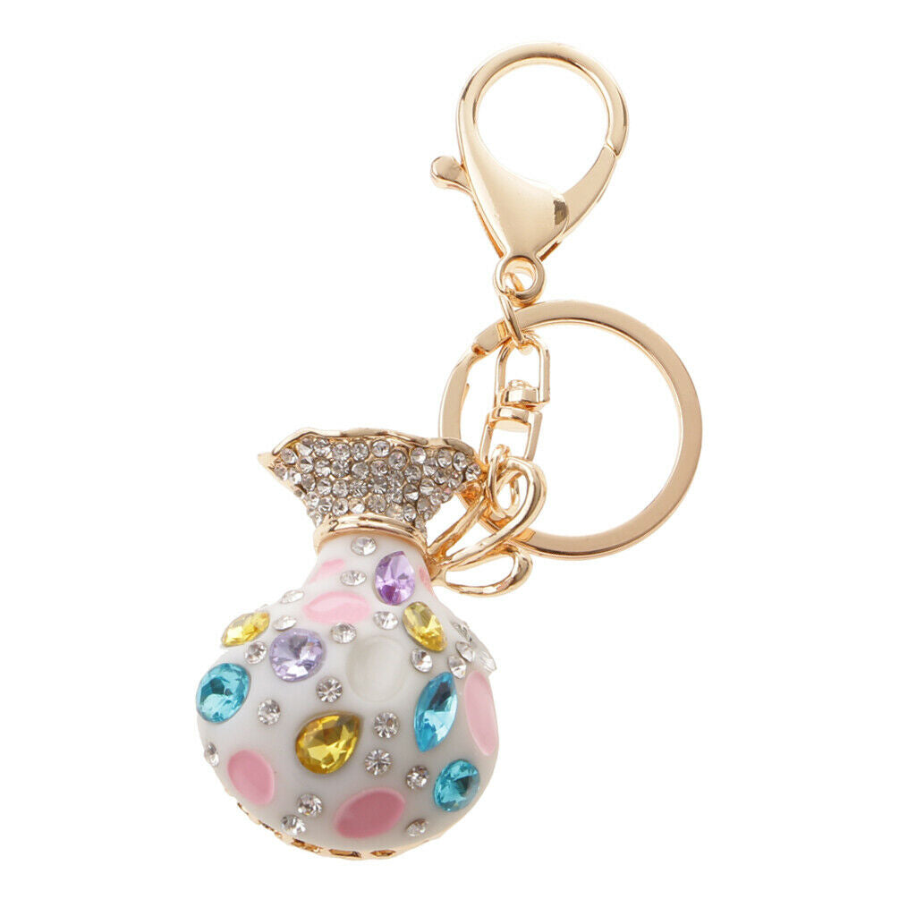 Opal Money Purse Keychain Keyring Bag Charm Key Ring Pendant Gifts White