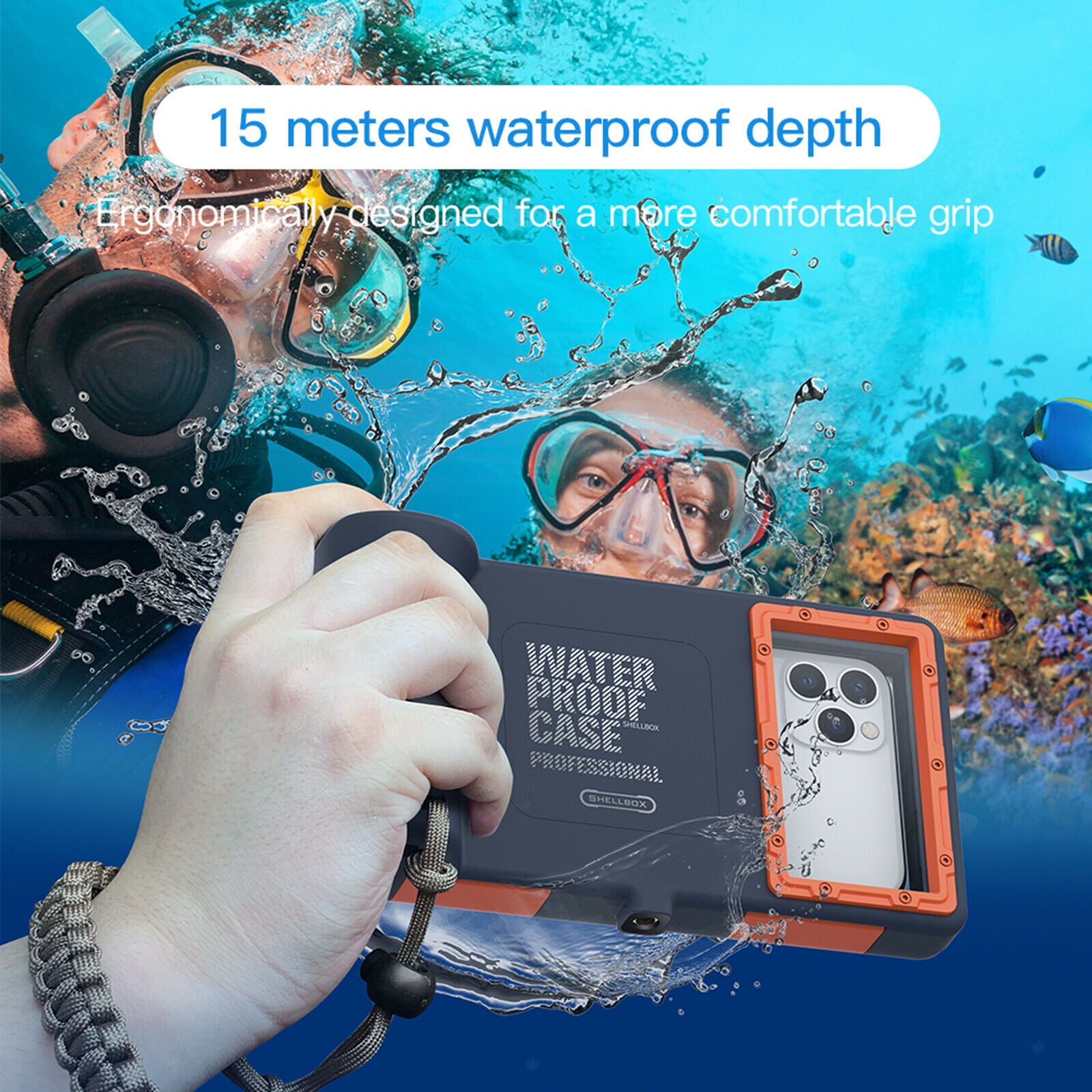 Surfing Diving Phone Case Cover 15M Depth Photography Housing For   6s