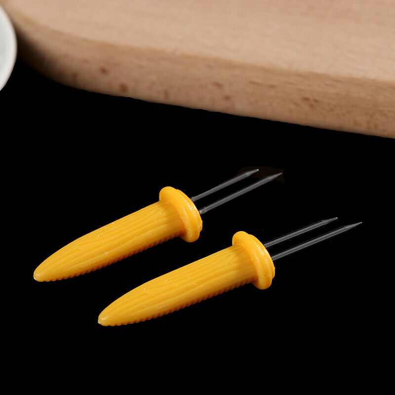2PCS Corn on The Cob Holders Stainless Steel BBQ Prongs Skewers Forks Gri.l8