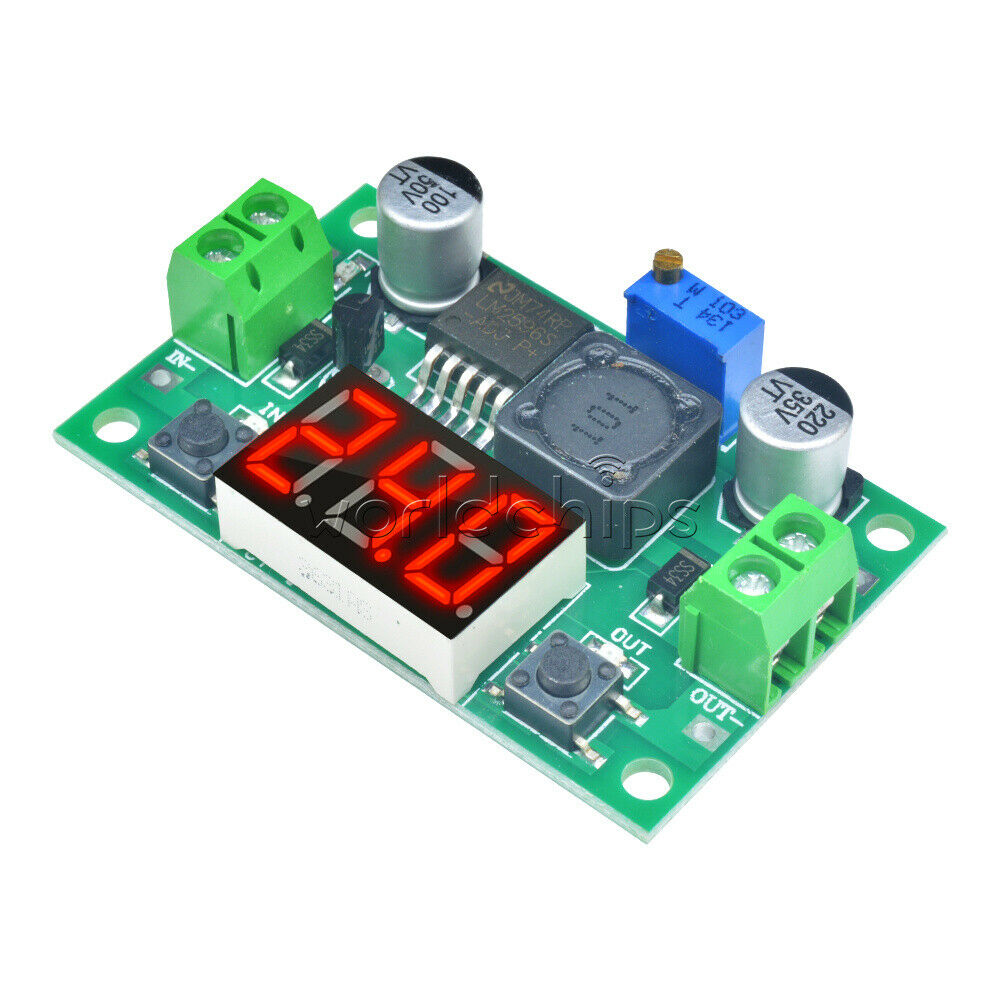 DC to DC Buck Step Down Converter Module LM2596 Voltage Regulator Led Voltmeter