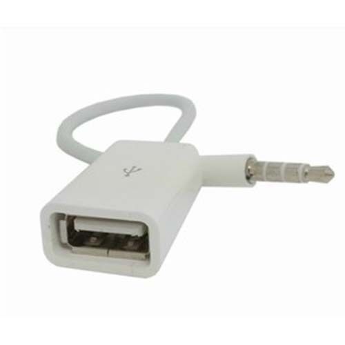 3.5mm Male AUX Audio Plug Jack To USB 2.0 Female Converter Cord Cable Car MP3
