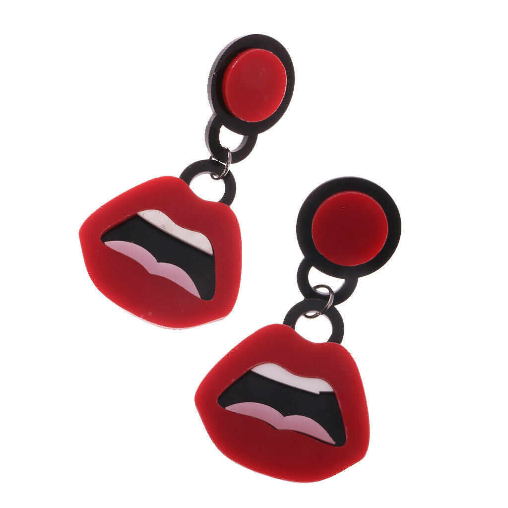 Novelty Lip Long Dangle Hip Hop Earrings Acrylic Ear Studs Women Jewelry