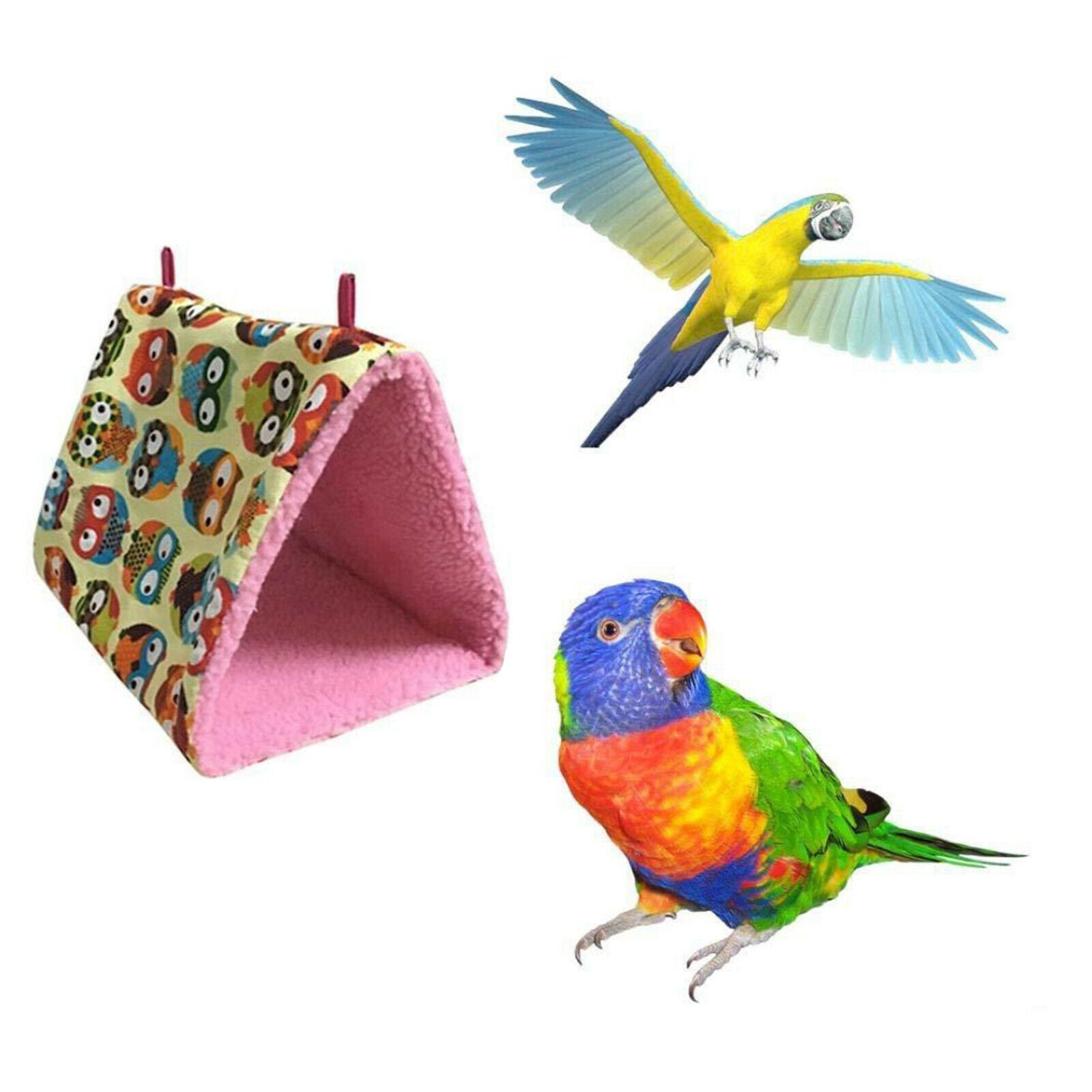 Pet Bird Parrot Budgie Hammock Cage Hut Tent Bed Hanging Cave Bed Owl S