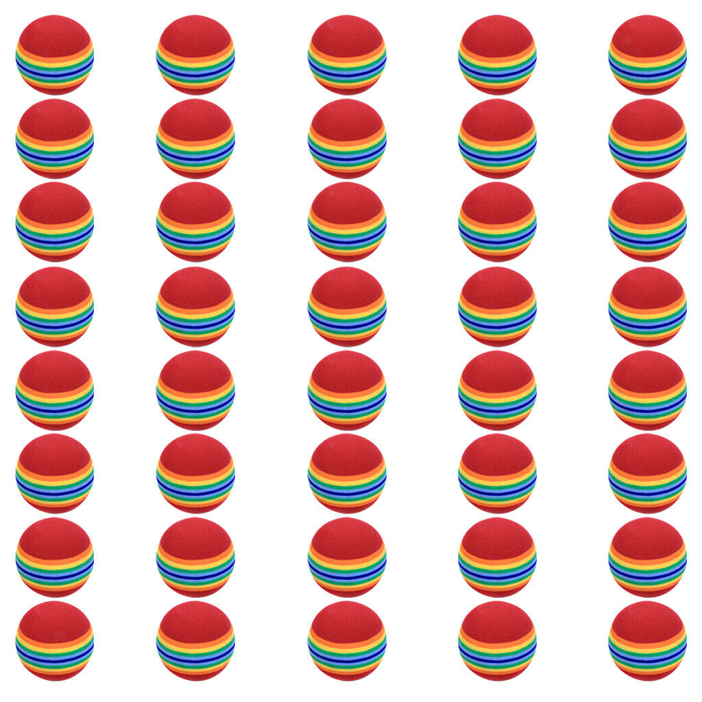 Lot 40 PCS SOFT SPONGE RAINBOW GOLF BALLS INDOOR OUTDOOR PRACTICE TRAINING AIDS