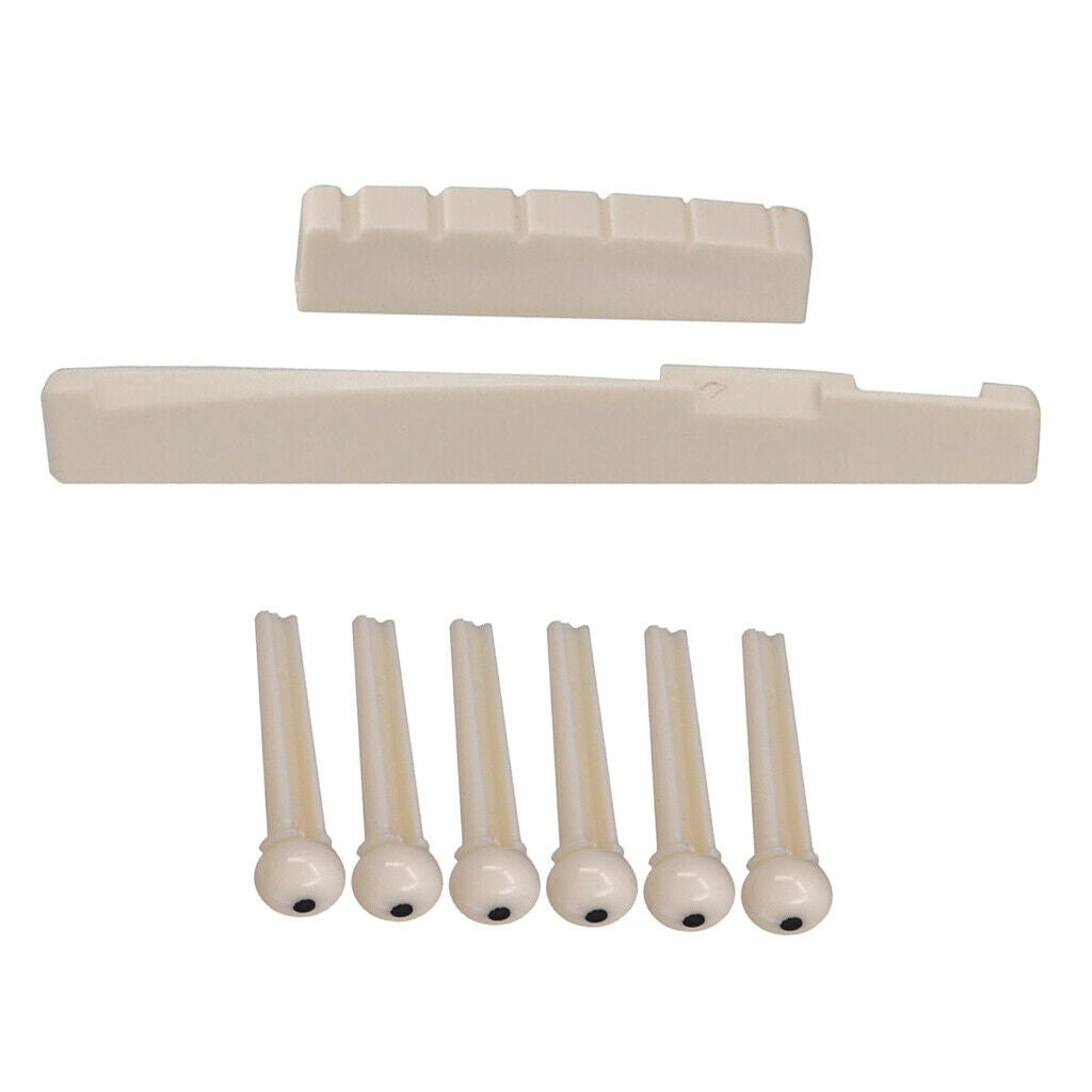 Plastic Guitar Bridge Pins Saddle Nut for Left Handed Acoustic Guitar Parts