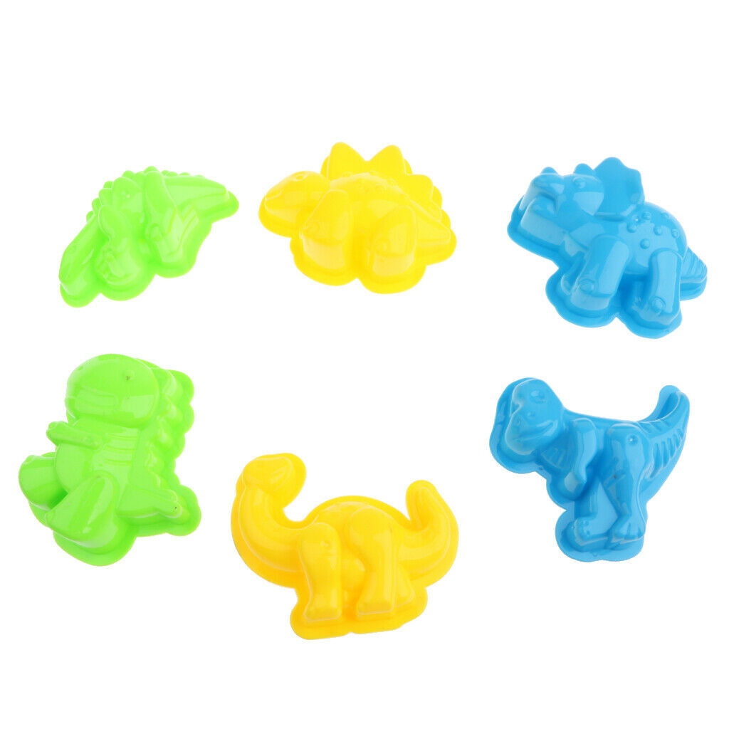 6pcs Assorted Creative Beach Play Set Dinosaur Sand Molds Kids Children Outdoor