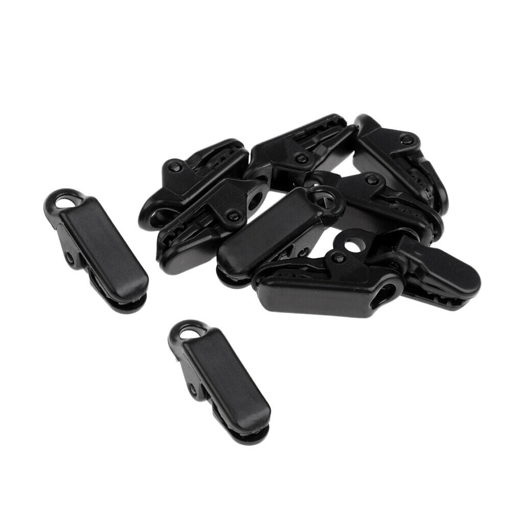 10pcs Camping Tent Clips Accessories Outdoor Tent Clamp Black Hanging Hooks