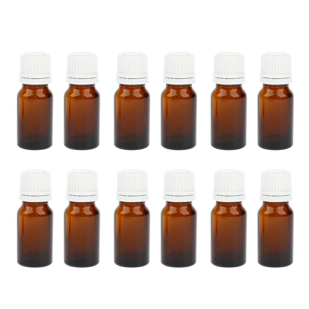 12 Pieces Essential Oils Glass Bottles With Orifice Reducer Dropper 10ml