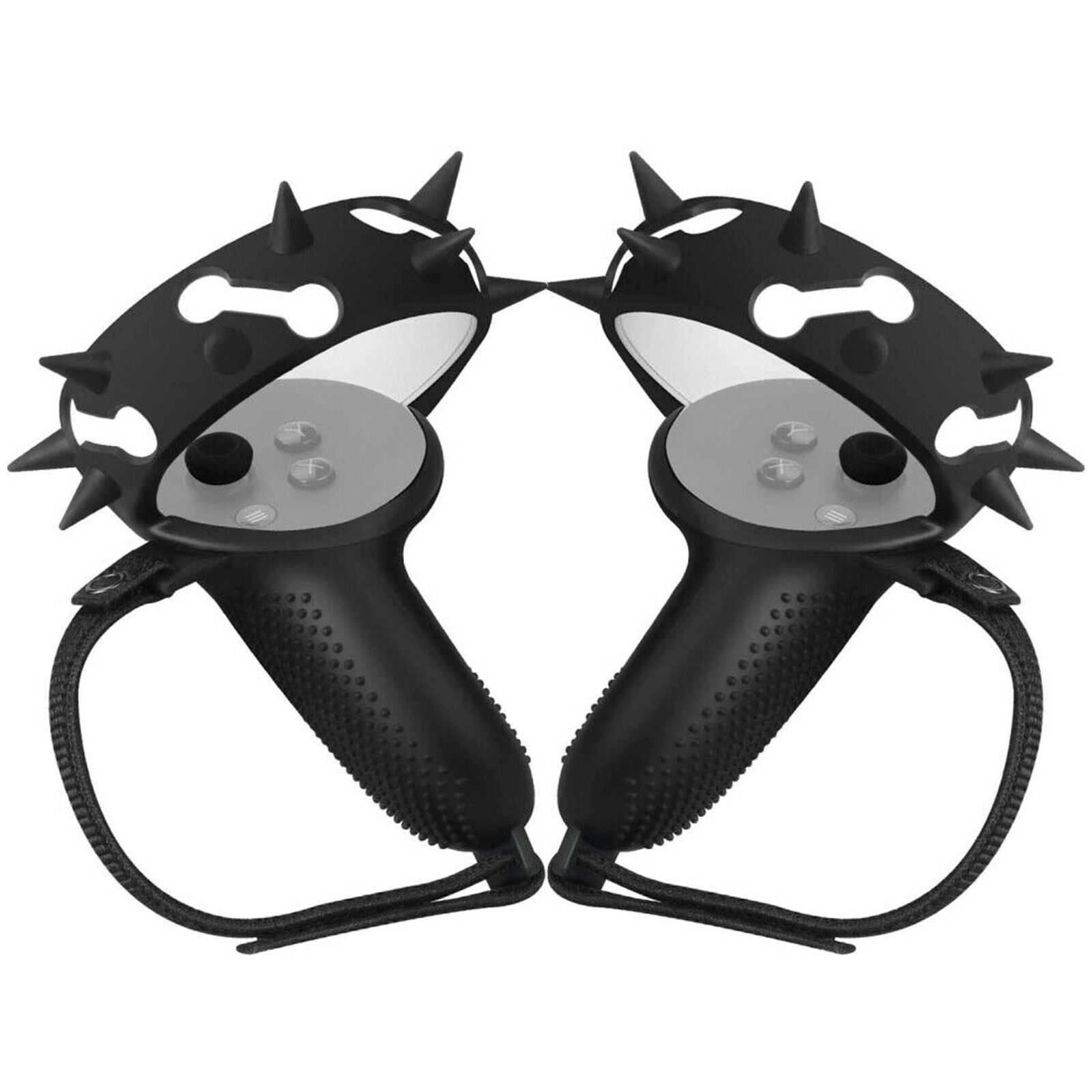 2Pack Silicone Controller Grip Cover with Wrist Knuckle Strap for Oculus Quest 2