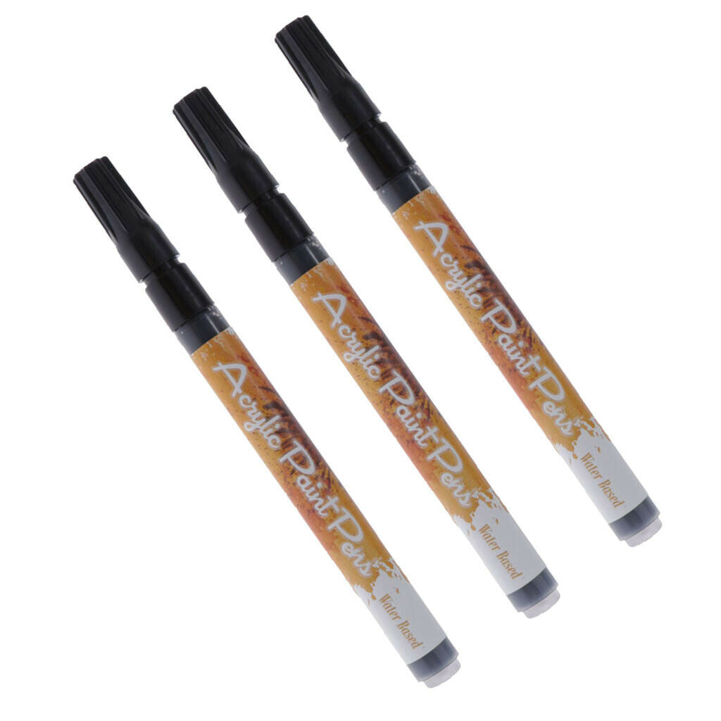 3Set Plastic Acrylic Paint Pen Stationery Scrapbooking for Metal Glass Paper