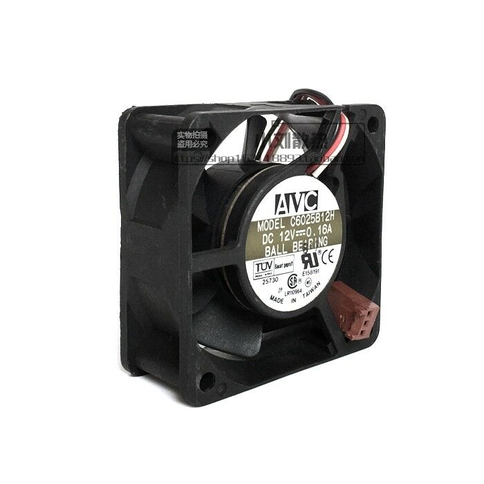 For 1pc AVC C6025B12H fan 12(V) 0.16(A) 3wire 60*60*25MM