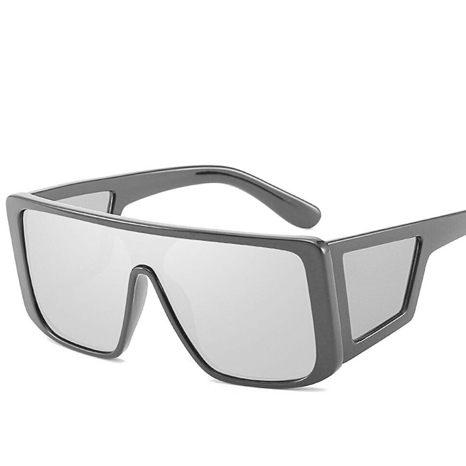 Fashion Oversized Mirrored Shield Square Sunglasses Mens Women Fashion Outdoor