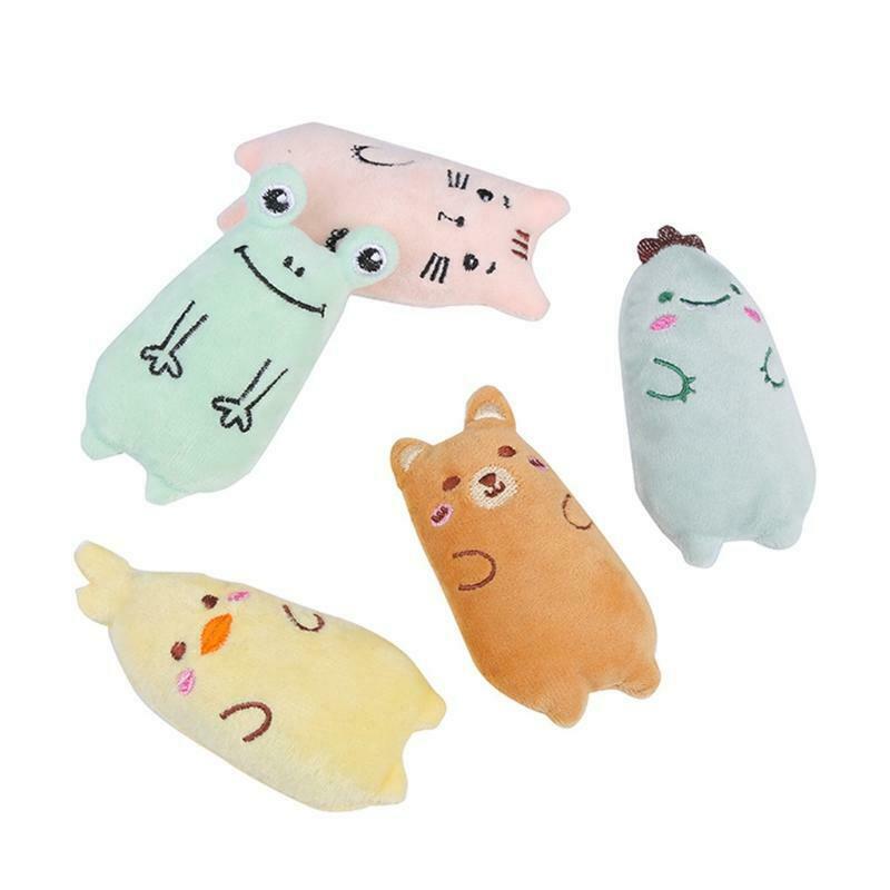 5 Pieces Kitten Gritted Teeth Interactive Animal Plush Catnip Pet Gift