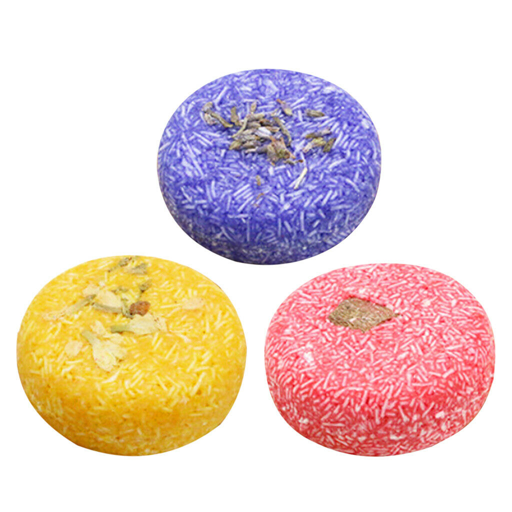 3Pcs 100% Natural Handmade Solid Shampoo Soap Bar Plant Essence Fragrance