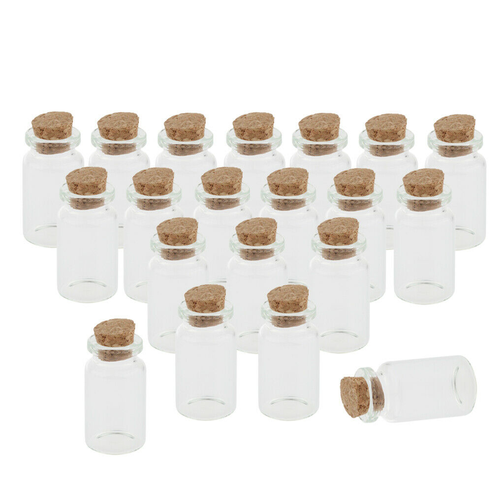 Pack of 60 Small Glass Bottles with Cork Stopper, Tiny Clear Vials, Jewelry