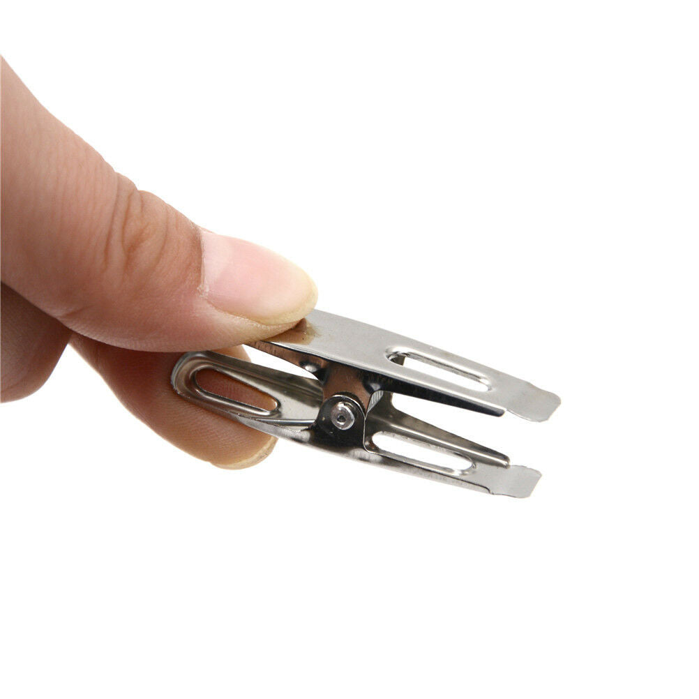 20Pcs Stainless Steel Clothes Pegs Hanging Pins Clips Laundry Metal Clamp.l8