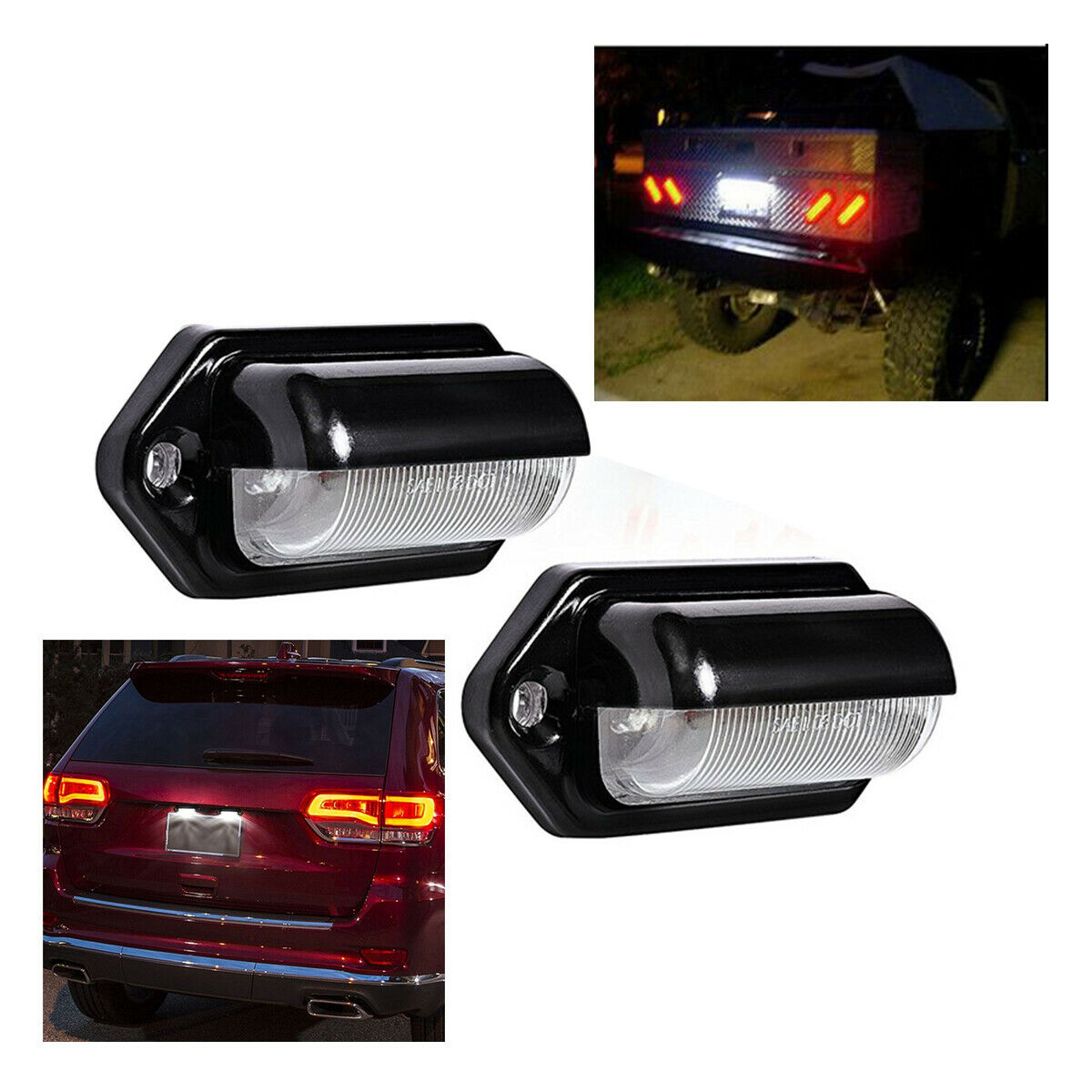 2pcs white  Super bright LED Waterproof License Plate light for Car Truck SUV RV