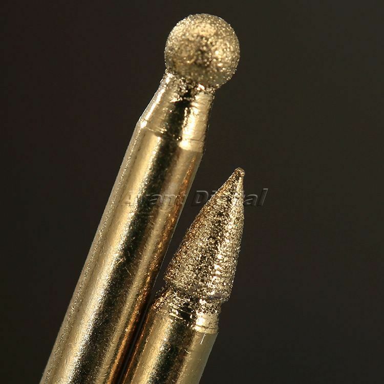 30Pcs Titanium Coated Diamond Burrs Points Head Set Die Grinders Rotary Tools