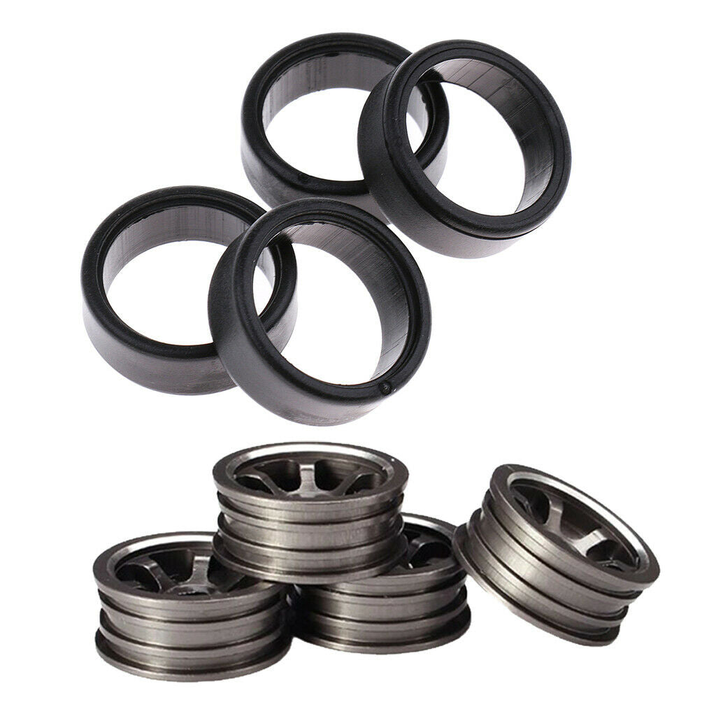 4x RC Plastic Wheel Tires w/ Wheel Rims for WLtoys K969 K989 DIY Accessory
