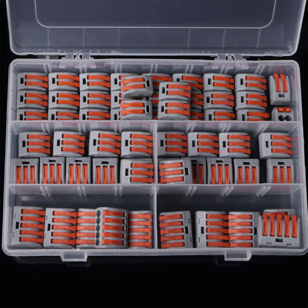 60Pcs Electrician Electrical Soft and Hard Wire Quick Connector Terminal Block