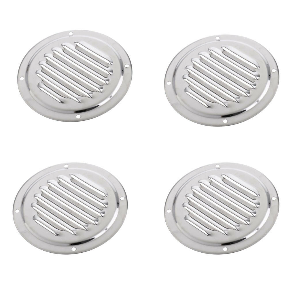 4 Pcs Stainless Steel 4" Boat Round Louver Vent Ventilation Deck Hardware