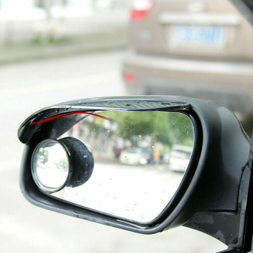 2 Piece Carbon Fiber Black Mirror Rain Visor Guard For Car Auto Accessories