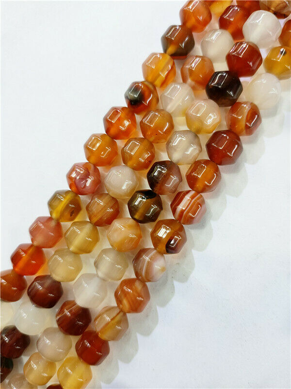 1 Strand 8x8mm Red Agate Bicone Spacer Loose Beads Jewelry Making 15.5inch HH124