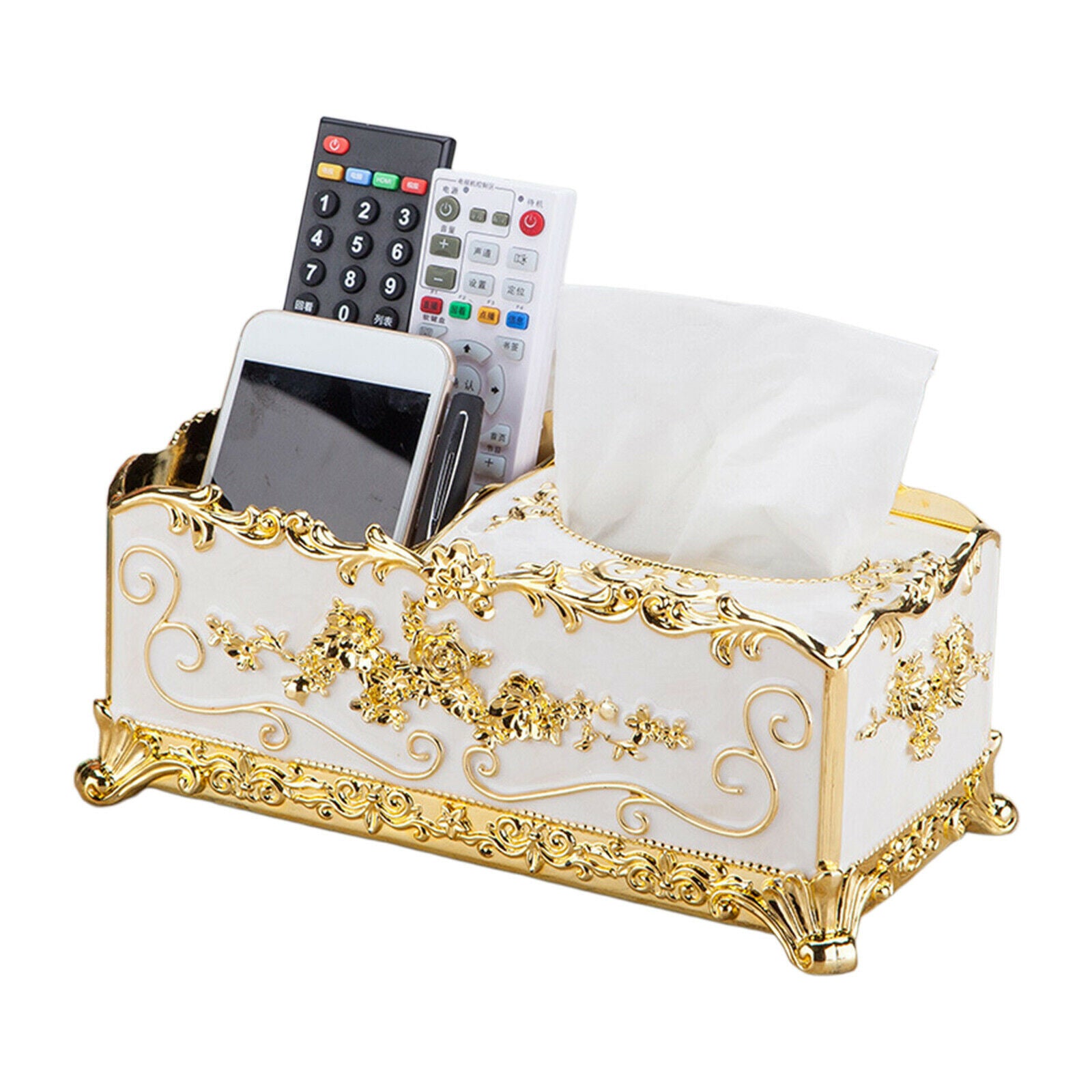Tissue Box Cover Home Napkin Paper Case Living Room Remote Controller Holder