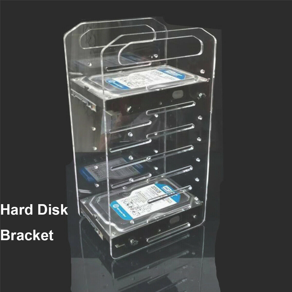150×110×280mm Computer Transparent Acrylic Hard Disk Extension Rack With Screws