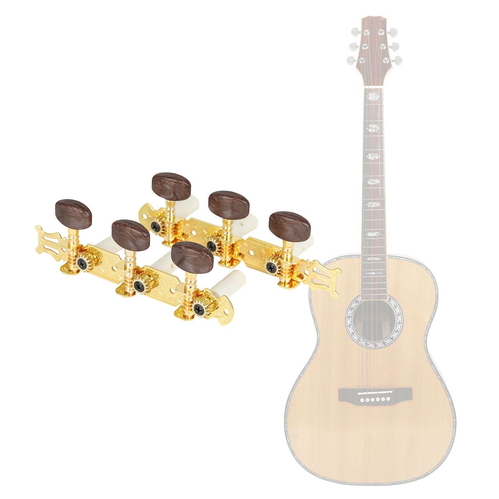 Guitar Tuning Open Tuner Keys 14:1 3L3R for Classical Guitar Luthier Parts