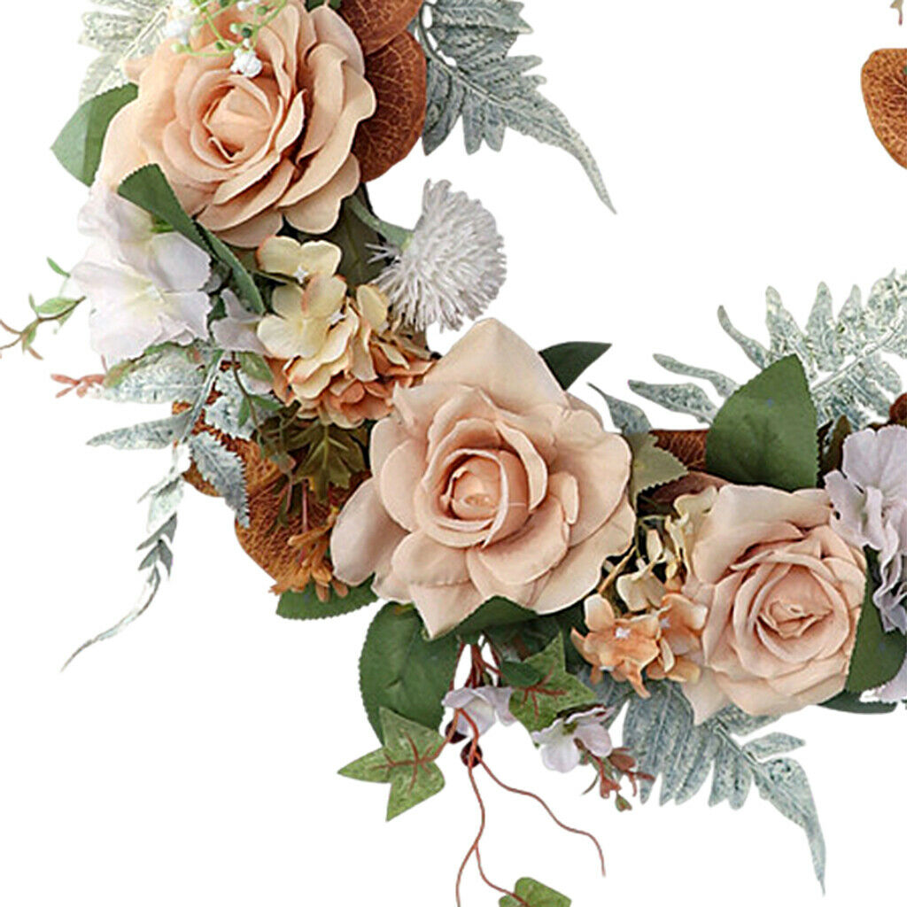 Artificial Flower Wreath Garland Spring Home Party Front Door Window Decor