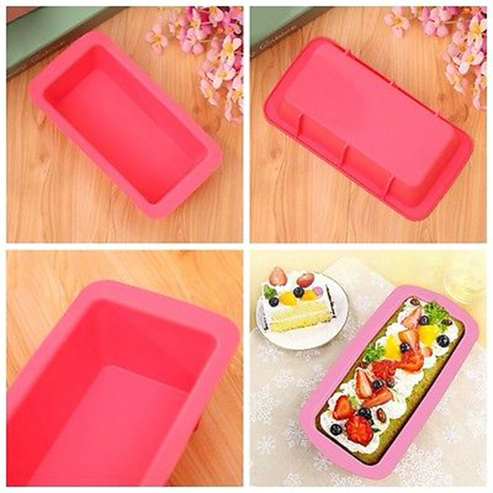 rectang silicone non stick bread loaf cake mold bakeware baking pan oven m.l8