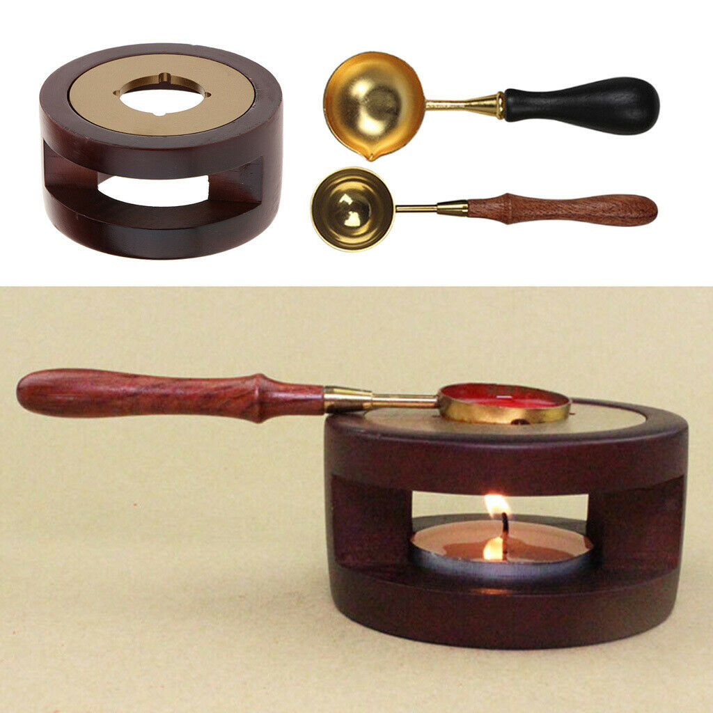 Wax Warmer Sealing Furnace Tool Stamp Sealing Sticks Stove Pot w/ Spoon A+B