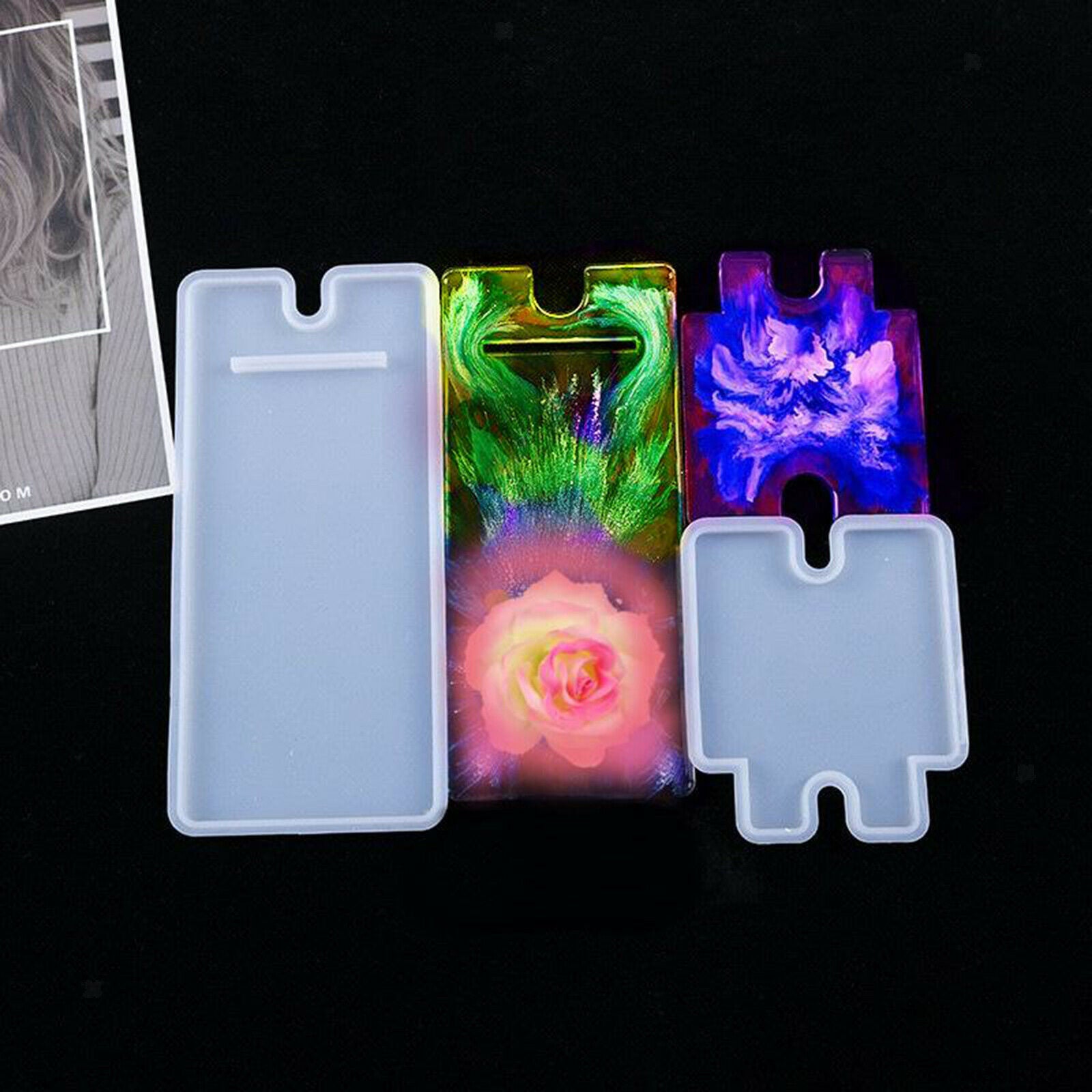 DIY Cell Phone Stand Epoxy Mold Universal Smartphone Holder Silicone Molds