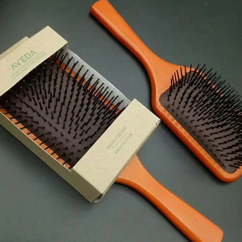 Peach Wooden Hair Brush Scalp Hairbrush Combs Women Tangle Hairdress Kt