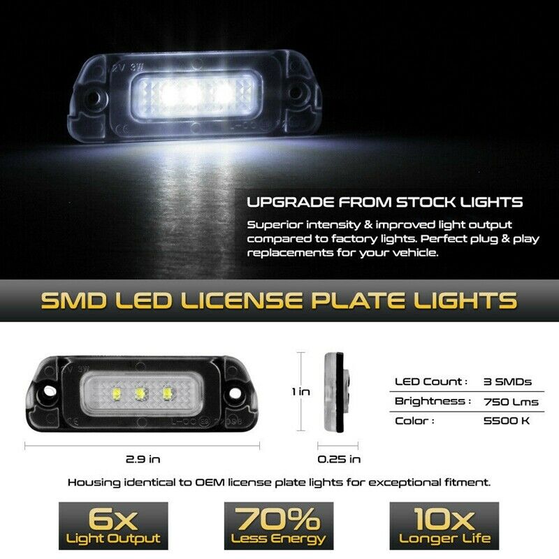 LED License Plate Light Housing SET for Mercedes W164 W251 GL L8W6