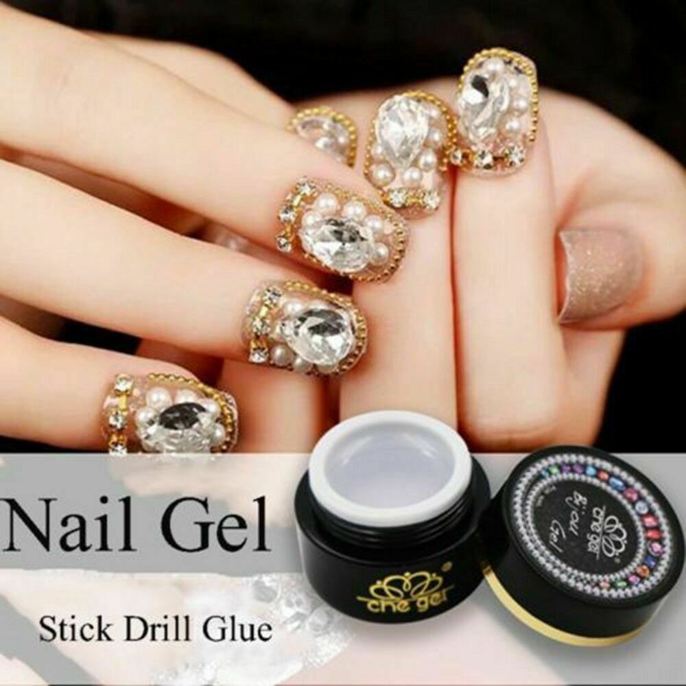 DIY Nail Art Rhinestones Gel Glue UV Adhesives Sticky Diamond Crystal Nail Decor