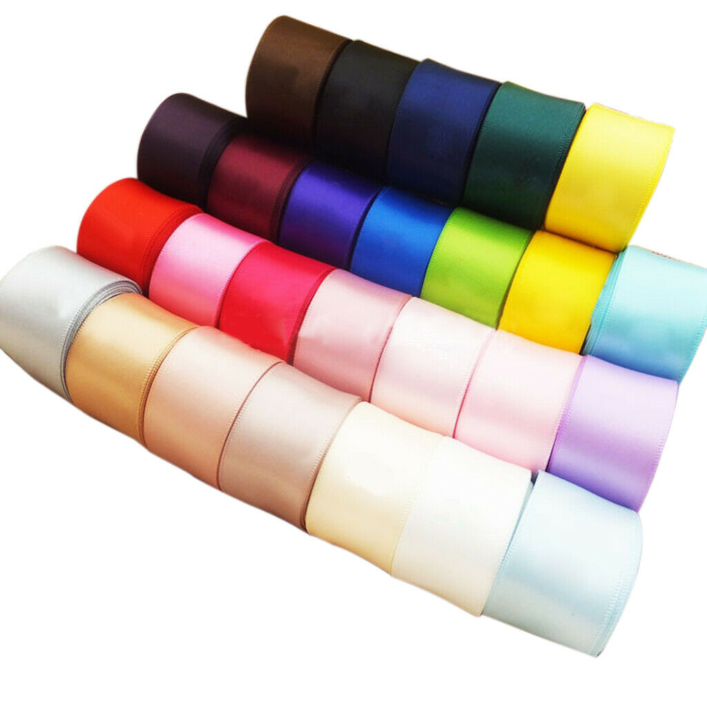 24x 1Yard Double Sided Satin Ribbon Colorful for Wedding Scrapbooking Crafts