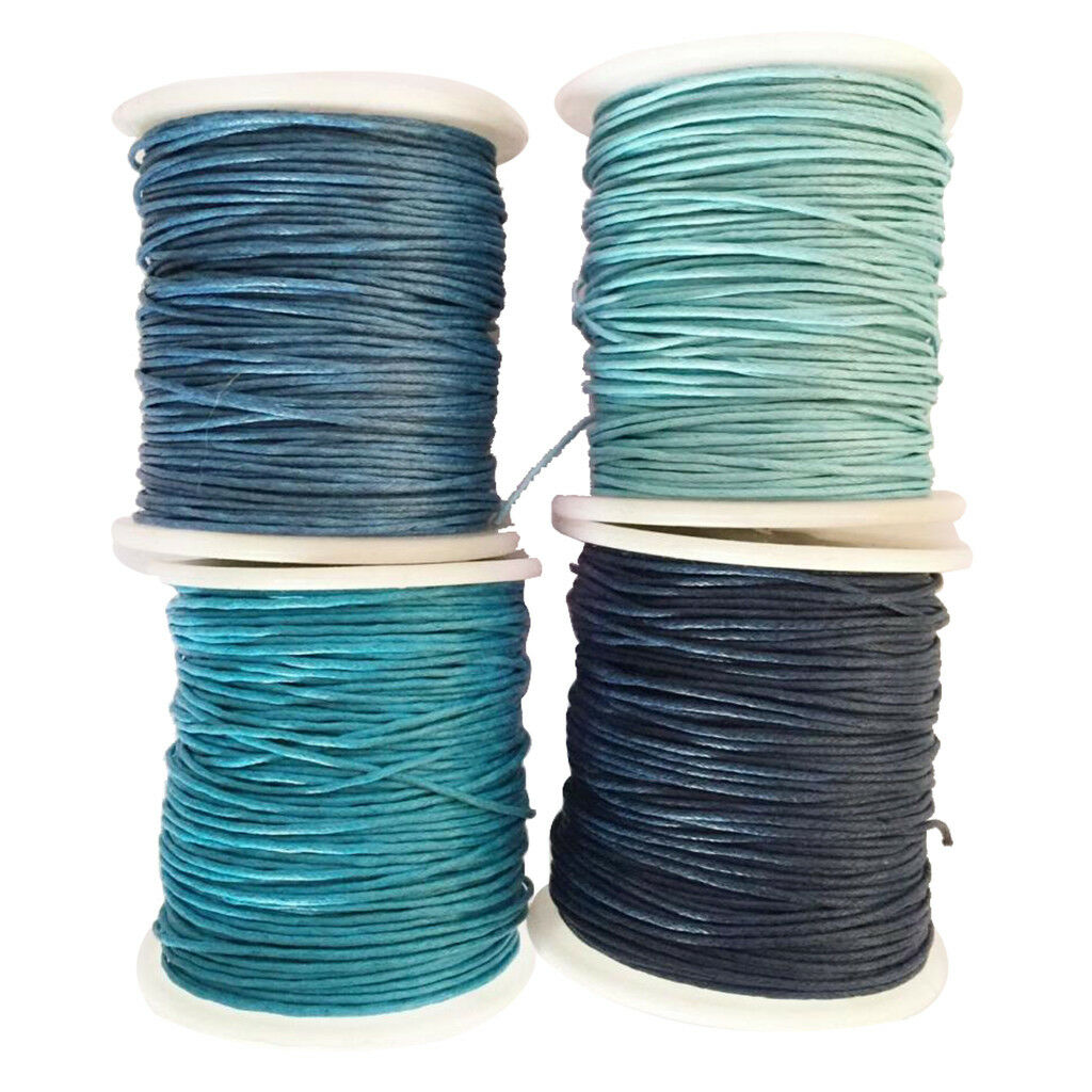 8 Rolls 80m Waxed Cotton Cord String Rope Jewelry Making Findings 1mm Wide