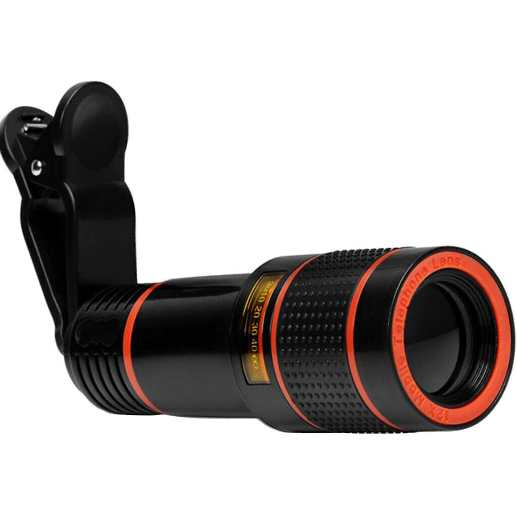 Adajustable 12X Phone Camera Lens Clip-on Zoom Optical Telephoto Lens