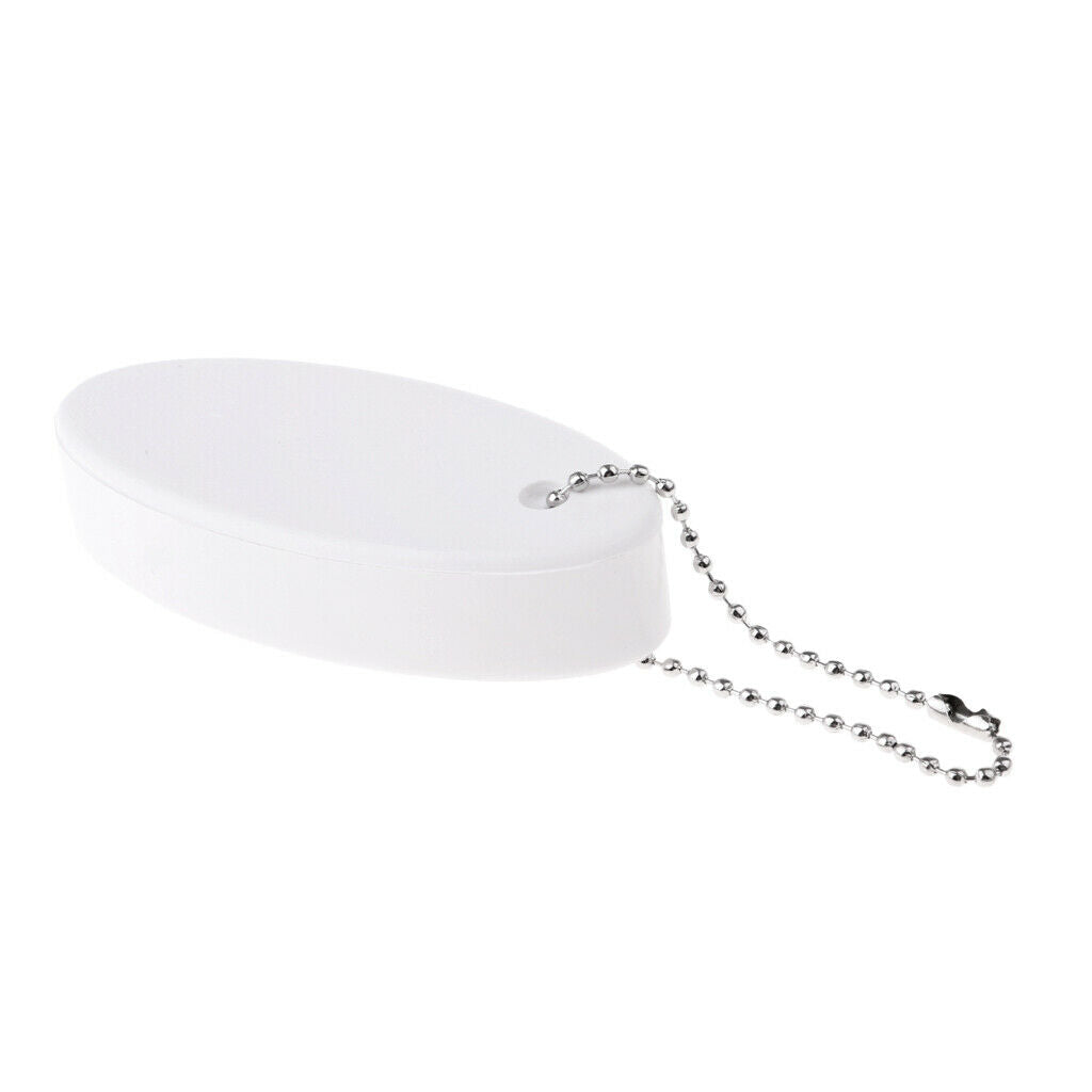 White Foam Floating Oval Keychain Keyring Water Sports Boating Key Float