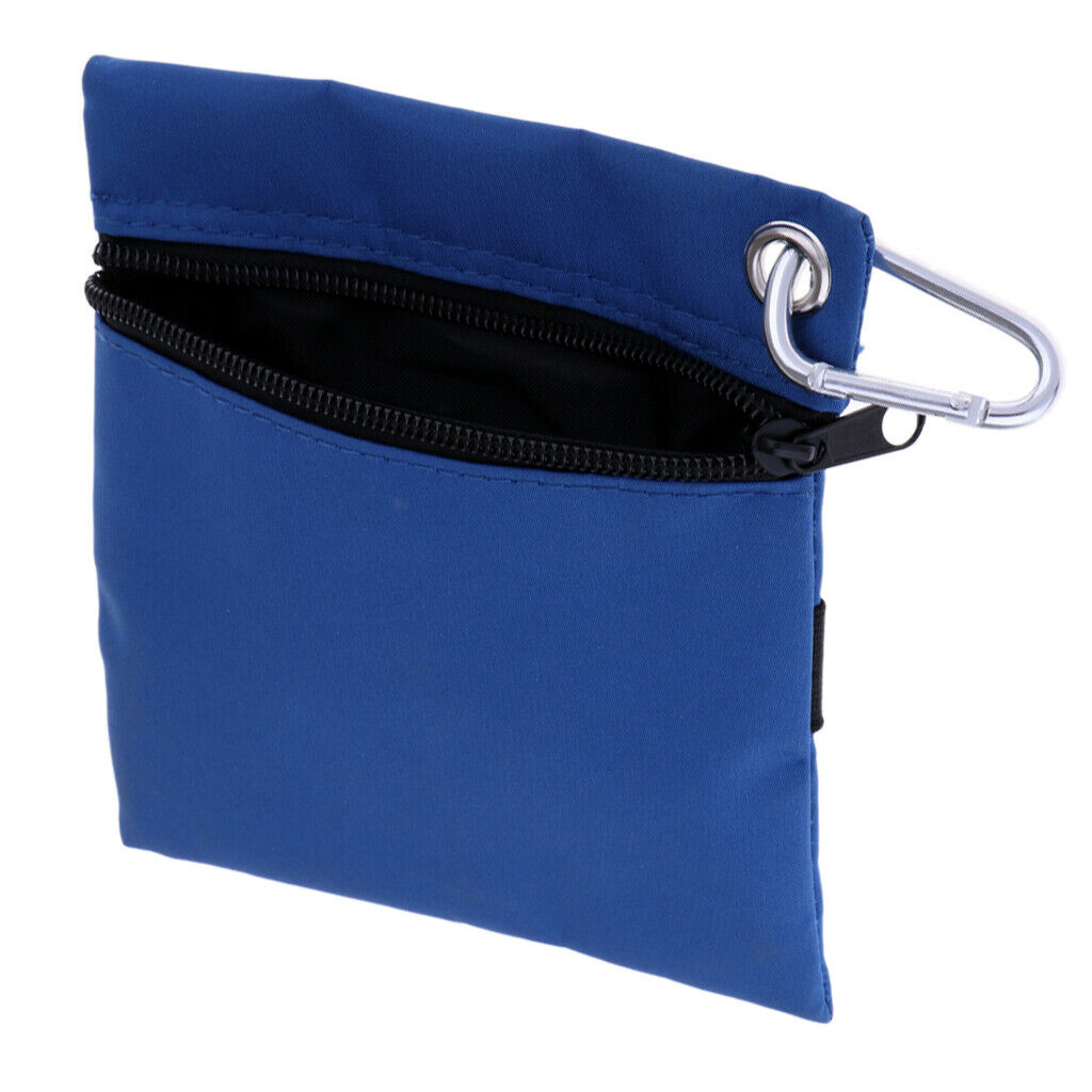 Golf Tee Ball Storage Bag Zippered Holder with Carabiner Golfing Accessories
