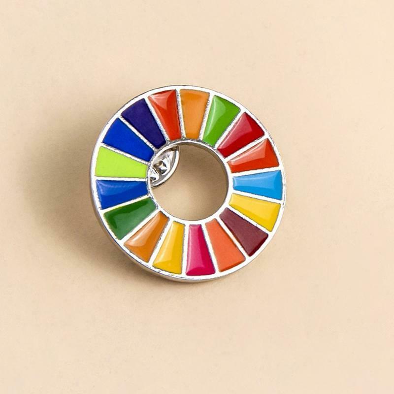 The Sustainable Development Goals Brooch United Nations SDGs Rainbow Pin Badge