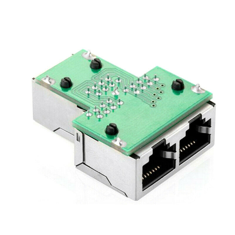 RJ45 Splitter Adapter 1 to 2 Ways Dual Female Connector Ethernet Cable LAN Port