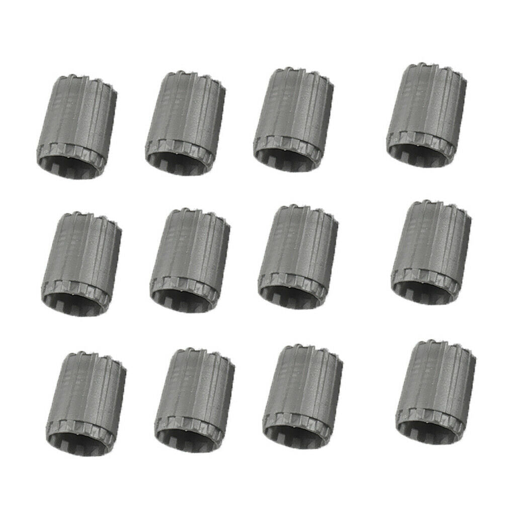 High Quality 12Pieces Wheel Tire Valve Stem Caps for TPMS Standard Valve Grey