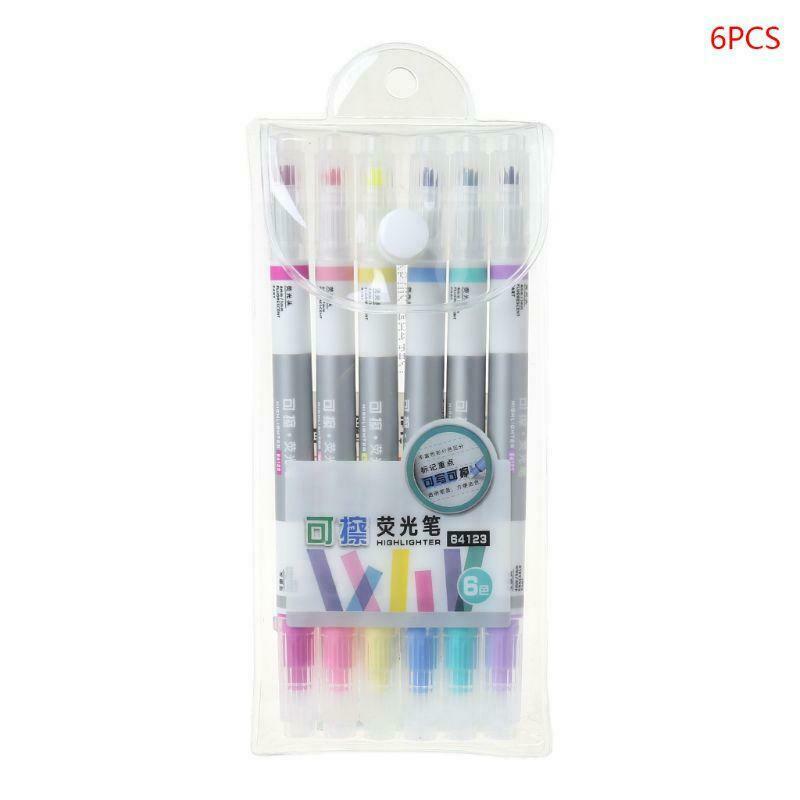 6pcs/set Erasable Highlighter Pen Marker Pastel Liquid Chalk Fluorescent Pencil